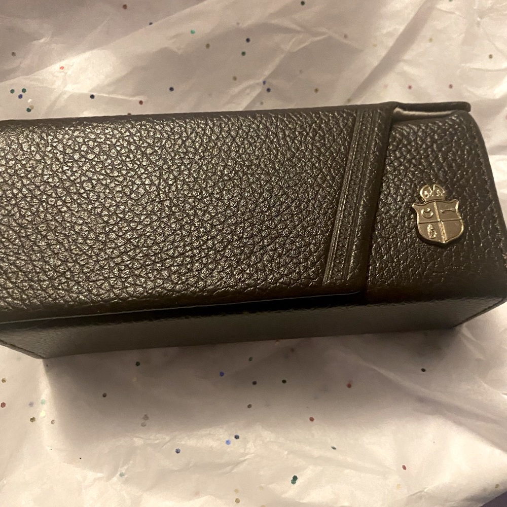 Beautiful vintage black leather monogrammed leisure Society box